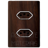 Conjunto Tomada Dupla 10A + 20A 4x2 - Novara Especiais Tabaco